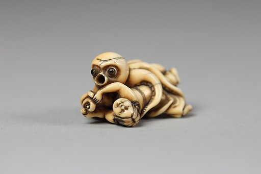 Netsuke of Octopus Attacking a Woman