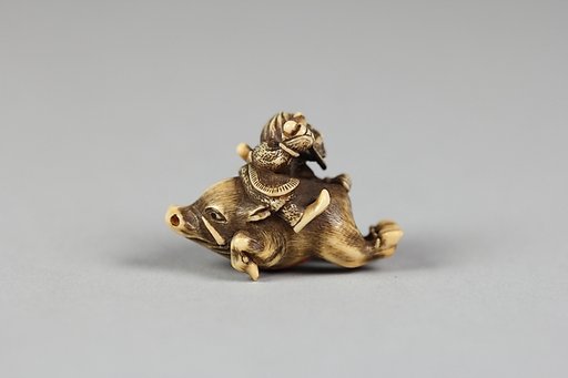 Netsuke of Tadatsune Slaying the Wild Boar