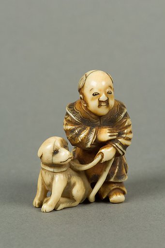 Netsuke of Boy with a Dog