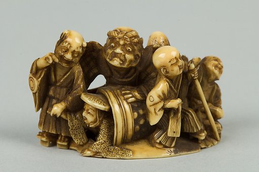 Netsuke with Group of Six Men
