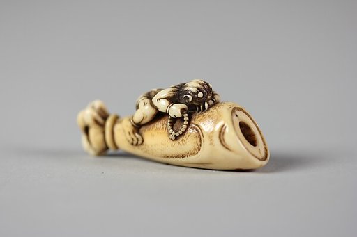 Netsuke of Hand and Forearm of a Demon with Small Demon on the Side