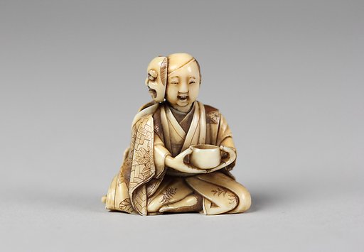 Netsuke of Obaga Saké