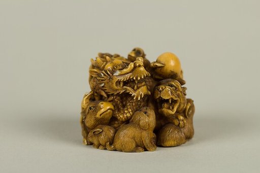 Netsuke of Group of Animals