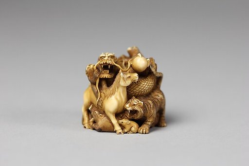 Netsuke of Group of Animals
