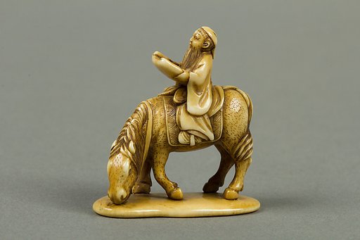Netsuke of Man Riding a Horse