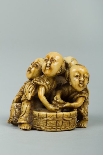 Netsuke of Group of Four Children