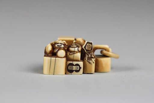 Netsuke of Group of Eight Seals