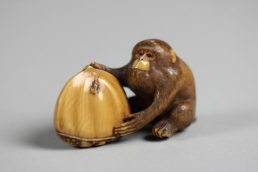 Netsuke of Monkey with a Chestnut
