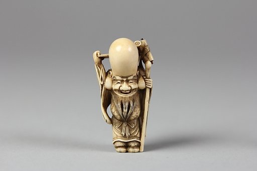 Netsuke of Fukurokujin with Karako Boy