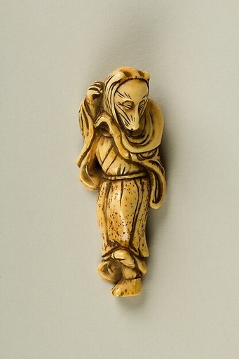 Netuske with Fox from the Kyōgen Play "Hakuzōsu"