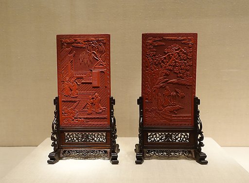 Pair of screens with scenes from Romance of the West Chamber