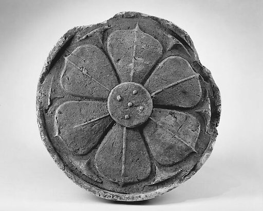 Temple Eave Tile with Lotus Design