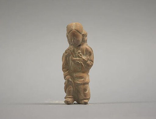 Figure of a lady holding a dragon boat model