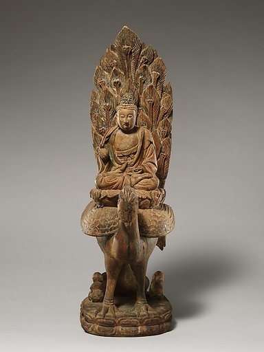 Buddha, possibly Amitabha, on a peacock