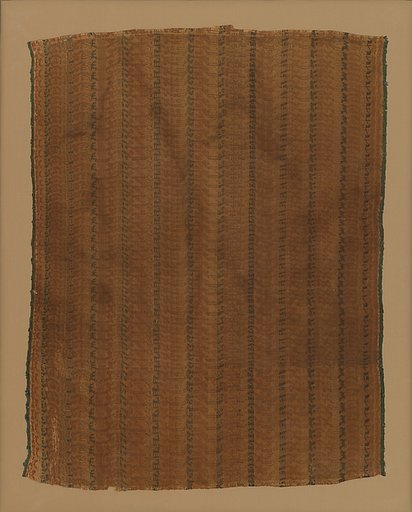 Textile with deer and a woven inscription