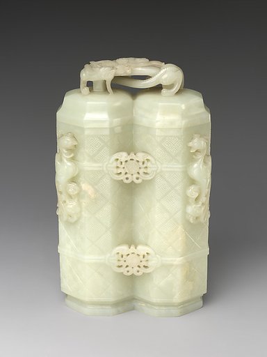 Double vase with dragons and phoenixes