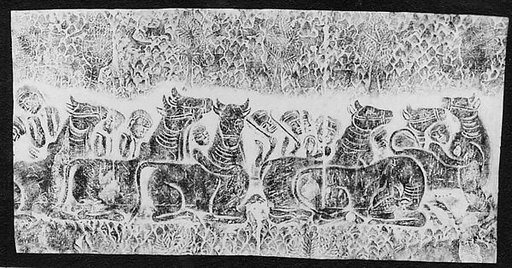 Rubbing of Scene of Animals and Shepherds in the Forest