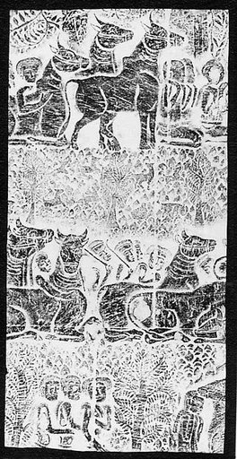Rubbing of Scene of Animals and Shepherds in the Forest