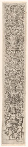 Candelabra grotesque with four children playing, from a series of twelve candelabra grotesques