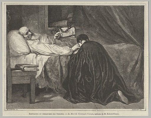 The Death of Christopher Columbus, from "Le Monde Illustré"
