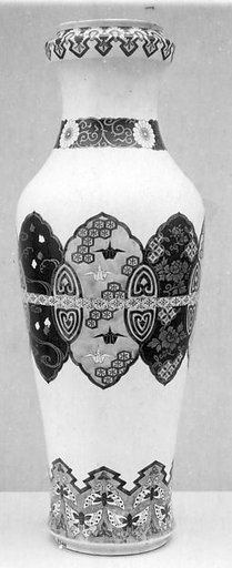 Large Vase with Butterflies,Origami Cranes, Plovers over Waves, Auspicious Symbols, and Geometric Patterns (one of a pair)