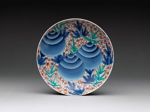 Dish with Sacred Jewels, Pine, Bamboo, and Plum
