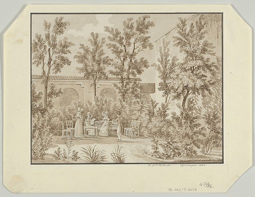 The Garden behind Schimmelmann's Mansion on Bredgade, Copenhagen