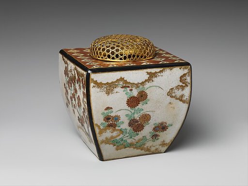 Ninsei-style Incense Burner with Flowers of the Four Seasons