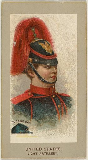 Forage Cap, Light Artillery, United States, from the Military Uniforms series (T182) issued by Abdul Cigarettes