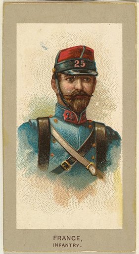 Infantry, France, from the Military Uniforms series (T182) issued by Abdul Cigarettes