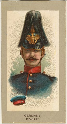 Fatigue Cap, Infantry, Germany, from the Military Uniforms series (T182) issued by Abdul Cigarettes
