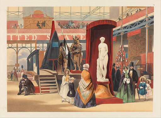 View in the East Nave; The Greek Slave, by Power [sic], from "Recollections of the Great Exhibition, 1851"