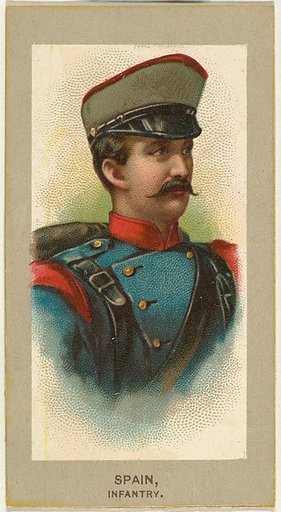 Infantry, Spain, from the Military Uniforms series (T182) issued by Abdul Cigarettes