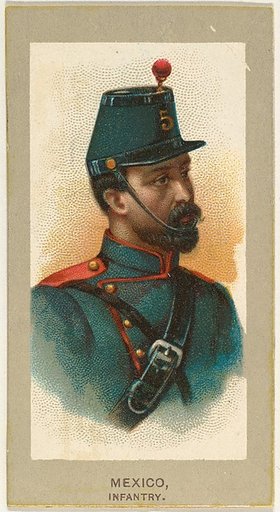 Infantry, Mexico, from the Military Uniforms series (T182) issued by Abdul Cigarettes