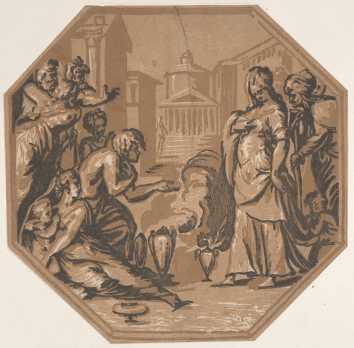 People paying homage to Psyche's beauty