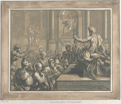 Saint John the Evangelist preaching in a temple