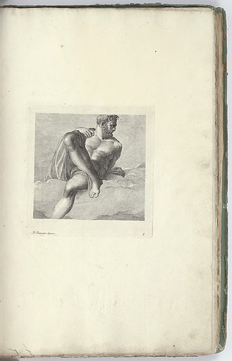Partially Nude Man Reclining on Clouds, plate 8 from "Varie pitture a fresco de'principali maestri veneziani ora per la prima volta con le stampe pubblicate" (Frescoes by the Most Important Venetian Masters Published in Print for the First Time)