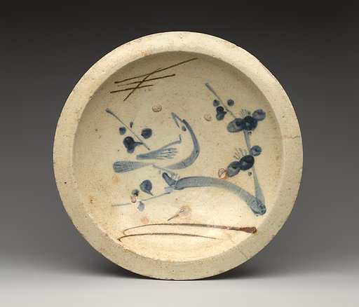 Ishizara with Warbler on a Flowering Plum Branch