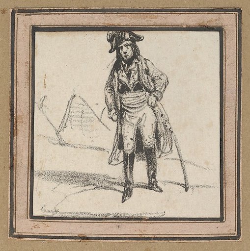 Soldier leaning on his sword