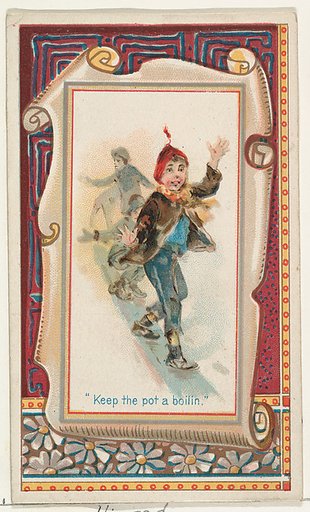 "Keep the pot a boilin" from the Terrors of America set (N136) issued by Duke Sons & Co. to promote Honest Long Cut Tobacco