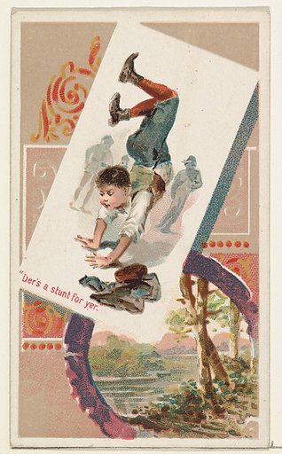 "Der's a stunt for yer," from the Terrors of America set (N136) issued by Duke Sons & Co. to promote Honest Long Cut Tobacco