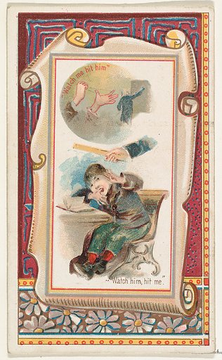 "Watch me hit him," "Watch him hit me," from the Terrors of America set (N136) issued by Duke Sons & Co. to promote Honest Long Cut Tobacco