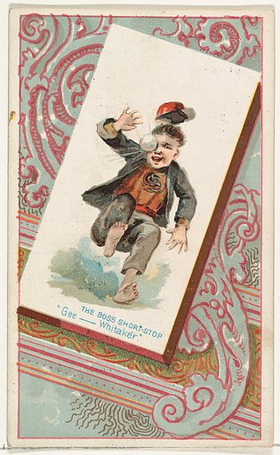 The Boss Short-Stop, "Gee–Whitaker," from the Terrors of America set (N136) issued by Duke Sons & Co. to promote Honest Long Cut Tobacco