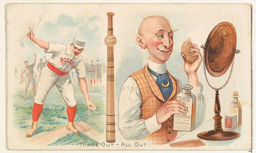 Out- All Out, from the Talk of the Diamond set (N135) issued by Duke Sons & Co., a branch of the American Tobacco Company
