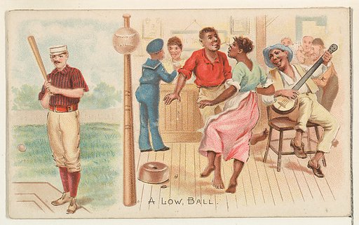 A Low Ball, from the Talk of the Diamond set (N135) issued by Duke Sons & Co., a branch of the American Tobacco Company