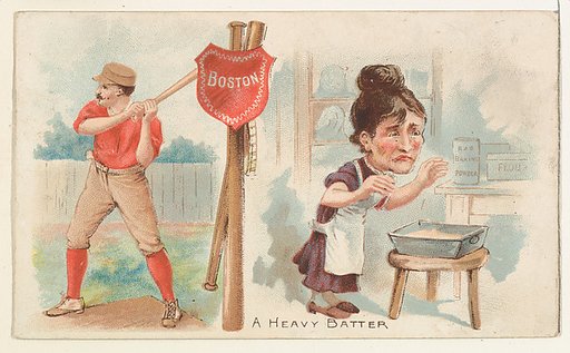 A Heavy Batter, from the Talk of the Diamond set (N135) issued by Duke Sons & Co., a branch of the American Tobacco Company