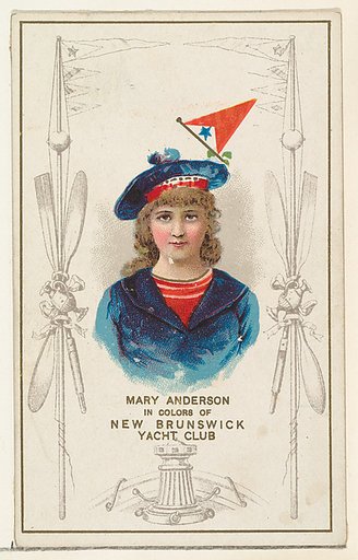 Mary Anderson in Colors of New Brunswick Yacht Club, from the Yacht Colors of the World series (N140) issued by Duke Sons & Co. to promote Honest Long Cut Tobacco