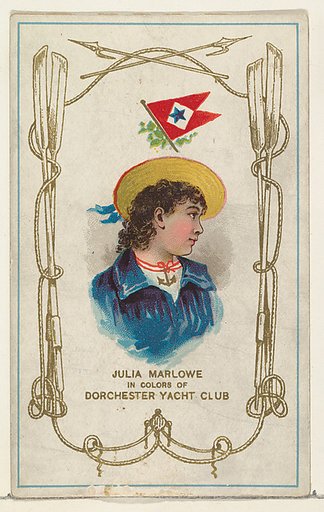 Julia Marlowe in Colors of Dorchester Yacht Club, from the Yacht Colors of the World series (N140) issued by Duke Sons & Co. to promote Honest Long Cut Tobacco