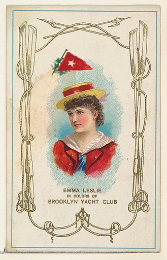 Emma Leslie in Colors of Brooklyn Yacht Club, from the Yacht Colors of the World series (N140) issued by Duke Sons & Co. to promote Honest Long Cut Tobacco
