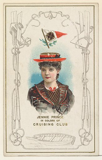 Jennie Prince in Colors of the Cruising Club, from the Yacht Colors of the World series (N140) issued by Duke Sons & Co. to promote Honest Long Cut Tobacco